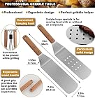 ROMANTICIST 8Pcs Grillspachtel Plancha Kit Edelstahl Grillbesteck – Schwerer Edelstahl Profi Grill-Spachtel – Bild 2