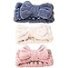 Price comparison product image Frcolor Bowknot Hair Bands Elastic Coral Plush Make-up Face Wash Shower Headband for Women Girl 3Pcs (Blue Pink White)