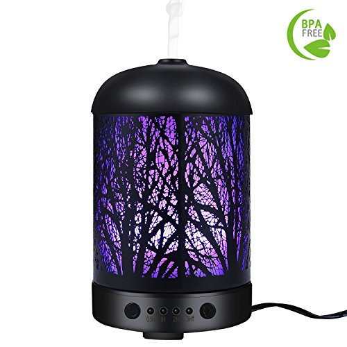 COOSA Luftbefeuchter 100ml Standard tragbare aroma diffuser, ätherisches Öl Diffusor Luftbefeuchter für Aromatherapie mit 7 LED-Licht für Haus und Büro - 2