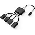 Micro USB Splitter HUB, SUYAMA 4-Ports OTG Host Cable Cord USB 2.0 Adapter for TV Cube, Raspberry Pi 2 3 Pi Zero Android Smar