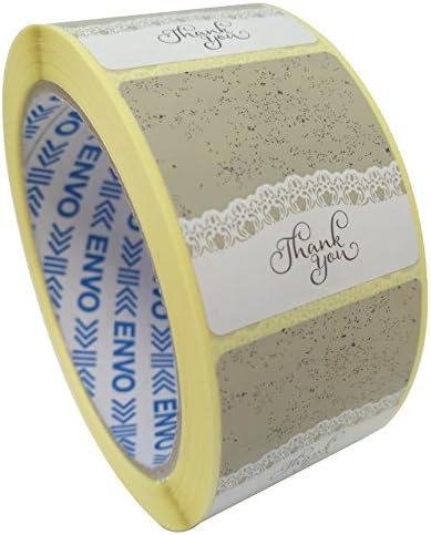 500 Vintage Thank You Stickers Size 40mm Square Labels 500 Labels On Roll