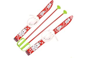 MARMAT Skis et bâtons de ski pour enfants - Disponibles en 6 couleurs - En plastique - 70 cm