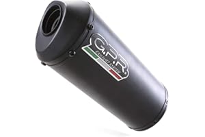 GPR Italia ES094 Terminale Omologato Compatibile con Cafè RACER SPECIAL GHISA BLACK MOTO Cafè RACER L400mm 90X120 OVAL (BODY) Ghisa