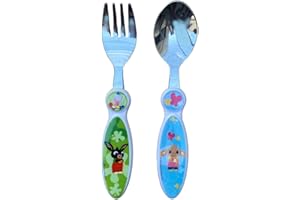 CARTOON Sztućce dla dzieci Bing i Sula, 2-częściowy zestaw, widelec i łyżka ze stali nierdzewnej nietoksyczny