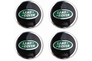 NIRBO Lot de 4 Capuchons de moyeu Central de Roue de Voiture chromés 62 mm pour Land Rover SV Freelander Discovery Defender Range Rover Evoque Sport, Garniture d'insigne d'autocollant de Pneu,A