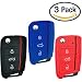 Produktbild Keycarry Autoschlüssel-Abdeckung/Halter aus Silikon – Universal-Zubehör für Volkswagen VW Golf 7 MK7 Skoda Octavia 3 A7, 3 Stück