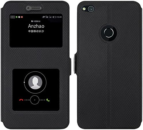 Xiaomi Redmi 4X Case , Anzhao [View Window] Flip Case Cover with Kickstand [Magnetic Closure] for Xiaomi Redmi 4X (Black)