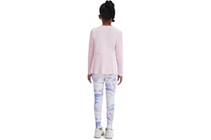 Dmwhsy Ensemble de vêtements de sport pour enfants et filles,t-shirt ample à manches longues avec ourlet incurvé et pantalon de survêtement violet teint par nouage pour le sport,de 5 à 14 ans