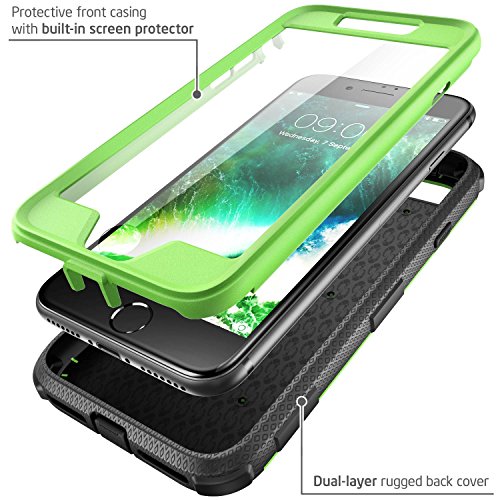 iPhone 7 Case, iPhone 8 Case, [Armorbox] i-Blason built in [Screen Protector] [Full body] [Heavy Duty Protection ] Shock Reduction / Bumper Case for Apple iPhone 7 / iPhone 8 (Green)