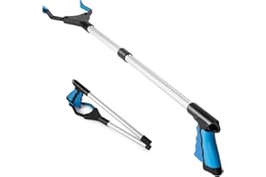 AMRSPTTE Litter Picker for Children, 26 inch Grabber Stick, Helping Hand Grabbers for Disabled, Litter Pickers Foldable Rotating 360 Degree Reaching Aids (26" Blue)