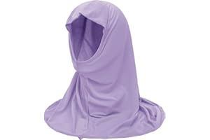 IPENNY Girls Ice Silk Muslim Khimar Hijab Headscarf Flower Arab Scarf Shawls Stretch Turban Neck Wrap Islamic Head Wrap for Age 2-7 Years Girls