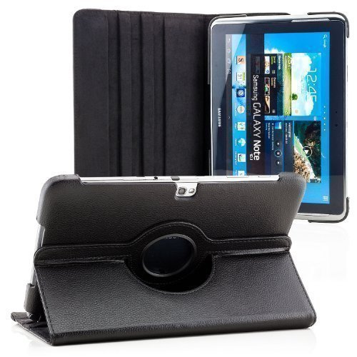 Saxonia Samsung Galaxy Note 10.1 (GT-N8000) Hülle Case Tablet Tasche Schutzhülle (360°) Cover Premium Qualität Schwarz