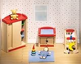 Goki 51905 - Kinderzimmer, 12-teilig, Puppenhausmbel - 