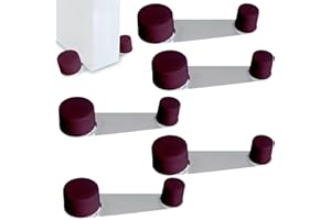 JANDTEK Tope puertas suelo giratorio 6 unids - Topes para puertas suelo con retenedor blanco - Tope sujeta puertas suelo adhesivo - Retenedor puerta giratorio 360º