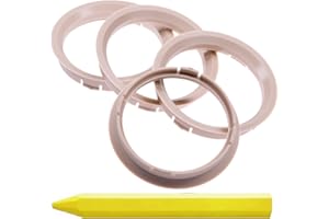 RKC 4X Zentrierringe Beige 74,1 mm x 67,1 mm + 1x Reifen Kreide Fett Stift