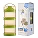 GWELL BPA Free Four Chamer Formula Milk Powder Dispenser and Snack Container Green