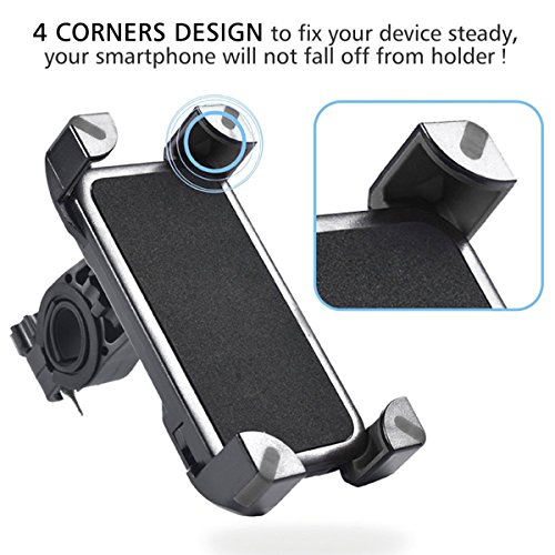 Universal Anti-Shake Fahrrad Handyhalterung, Kenove Anti-Rutsch Universal Handy Halterung Outdoor Fahrradhalterung Fahrrad Lenker 360° Drehbare Handyhalterung Handy GPS Halter für iPhone 5 5S 6 6s 7 Samsung S3 S4 S5 S6 S7 Edge Sony Huawei HTC LG Motorola - 3