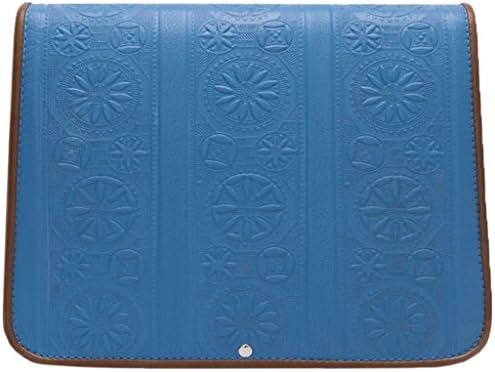 Koson Leather - Blue Columns โ Traditional Motifs Leather bag with moulded patterns