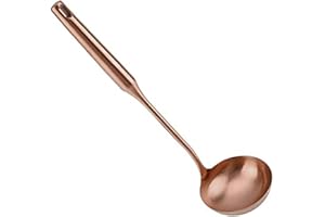 TOPINCN Cucharón De Sopa De Acero Inoxidable Cuchara Grande Cucharón Sopa Espátula De Cocina Espátula De Cocina De Agarre Cómodo (Oro Rosa, Cucharón De Sopa)