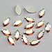 Genuine Swarovski Crystal Foiled Flat Back Gem Rhinestone - 2200 Navette AB - 8 x 4 mm / Pack of 6 pcs