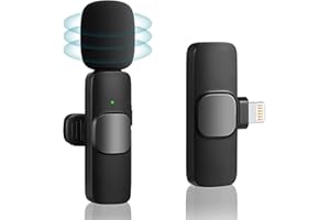 eaaerr Lavalier Mikrofon Wireless, Mini Handy Mikrofon für iPhone Plug-Play kabelloses Ansteckmikrofon für YouTube Facebook Live-Stream TikTok Vlogs Videoaufnahme Konferenz