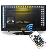 Iluminación para HDTV (78.7in / 2m) com nado a distancia - Luz multicolor RGB LED TV EveShine - Luz trasera para TV LCD pantalla planta, Monitores para ordenador - Ideal para Televisores hasta 60'' - Negro