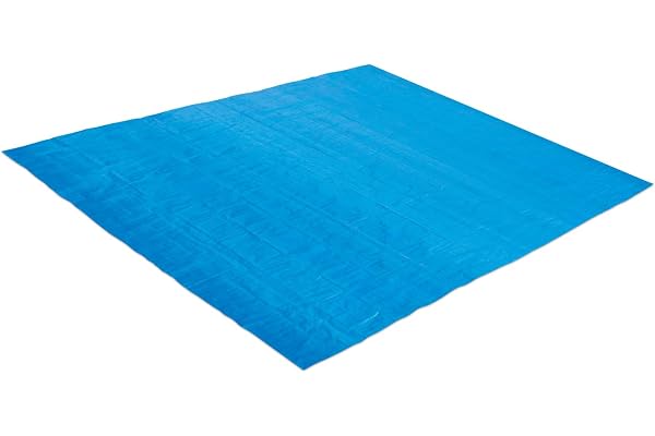 Tapis de Sol 3,91x3,91m pour Piscine Extérieure Hors-Sol - Protection Amortissante contre l'Usure, les Frottements et les Imperfections du Sol - Forme Carrée - Bleu - Summer Waves