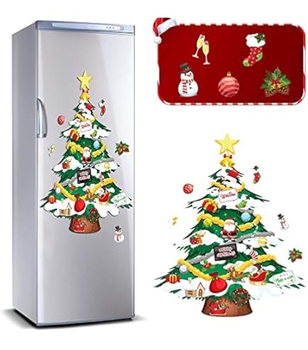 Adesivi Magnetici Natalizi A Tema Gnomo - 19 Pezzi Per Frigorifero E Superfici Metalliche