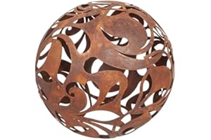 KPGA KAPAGA HOME & GARDEN Kapaga Sfere da Giardino in Ruggine - Decorazione Vintage per Esterni, Candele - Sfere Decorative (26 cm)