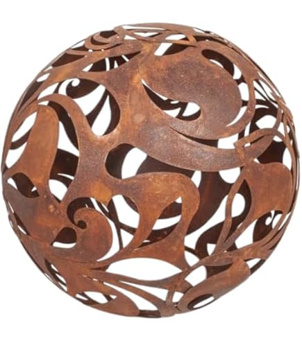 Roestige metalen decoratieve bal | Patina tuindecoratie