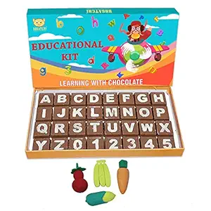 BOGATCHI Chocolate Educational Kit for Kids, Chocolate Learning Toys for Kids, Chocolate Alphabets, Learning Educational Gift, Kids Toys for 3 Year, Free Alphabet Cards and Gift -W21