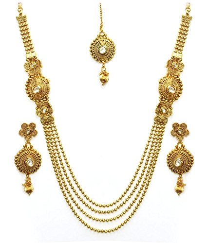 YouBella Jewellery Sets for Women Kundan Maharani Temple Traditional Necklace Set for Women Party wear Jewellery Set with Earrings for Women RS.399 (90.00% Off) - Amazon