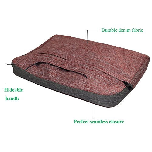 Willful Denim-Gewebe 13-13,3 Zoll Laptophülle Tragetasche Aktentasche Sleeve Tasche mit Griff für iPad Pro 12,9 / 33-33,8 cm-Laptop / Notebook-Computer / MacBook Air 13 / MacBook Pro 13 Rot - 6