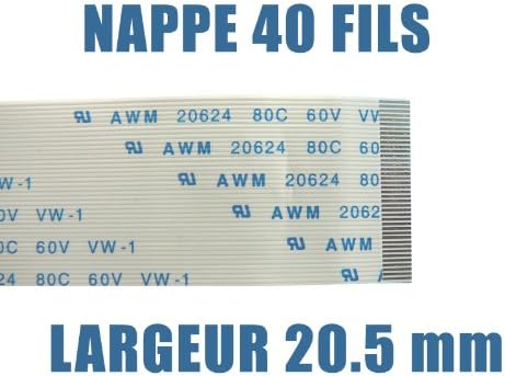 KALEA-INFORMATIQUE FPC flat flexible sheet 40 AWM wires, 0.5mm pitch length 250mm width 20.5mm. Connectors on the same side of the FPC sheet.