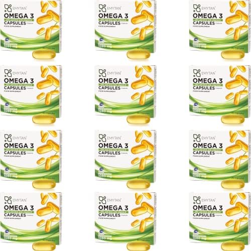 Omega 3 1000mg - 360 Softgel di Olio di Pesce (per 1 Anno) - Omega-3 Fonte di Acidi Grassi Essenziali EPA e DHA - Omega3 Olio Di Pesce Inodore e Senza Retrogusto - Integratore Omega 3 Senza OGM