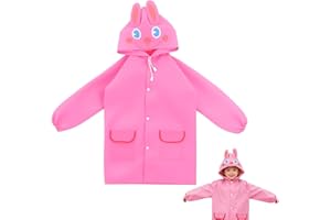 Horktrust Impermeable Enfant | Poncho Pluie Enfant | Combinaison Pluie Enfant 3-7 Ans | Imperméable à Capuche | Unisexe 80-130 cm | Pour École et Parc en Plein Air