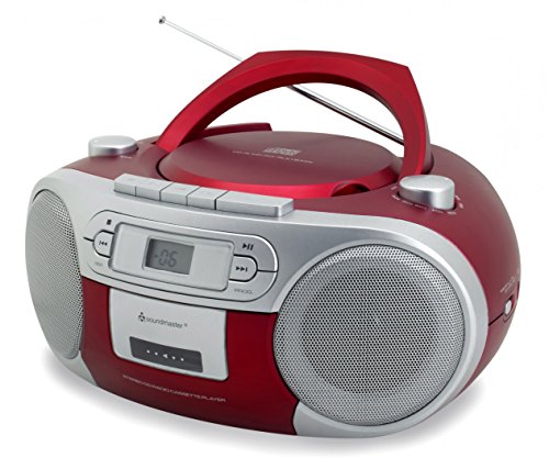 Preisvergleich Produktbild Soundmaster SCD5410RO Radio Kassettenspieler mit CD in rot