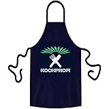 teprovo Uomo Grembiule per Griglia Grembiule da Cucina Grembiule Pettorina Mann Cottura Barbecue 116cm Blu Scuro Motivschürze