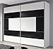 Produktbild Schwebetürenschrank weiß grau 2 Türen B 218 cm Kleiderschrank Schrank Wäscheschrank Schiebetürenschrank Jugendzimmer Schlafzimmer