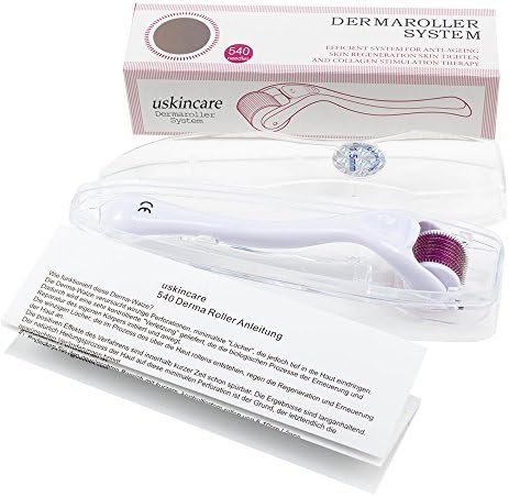 USNaturals Best Derma Roller 1.5mm+Free User Instructions , Best Anti Ageing Tool, for Wrinkles &amp; Lines, Stretch Marks, Acne, Hair Loss, Scar Removal, Pitted Skin and Hyper-pigmentation, Works Great with Numbing Cream Micro Rollers -100% Satisfaction Guarantee or Money Back