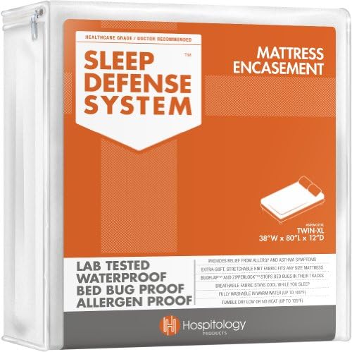 Hospitology Sleep Defense System Waterproof/Bed Bug Proof Mattress Encasement, Twin X-Long