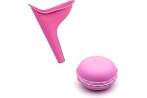 TPZORJX 1 pezzo imbuto per pipi donna,Orinatoio portatile da donna, orinatoio pieghevole da donna, imbuto riutilizzabile da donna per l'urina, cono urinario donna con contenitore (rosa)
