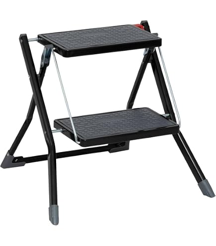 ZHZ-DT Escabeau à 3 marches Bois, Marche-Pieds Pliable, Marchepied Tabouret à échelle Pliant Securité Antidérapant for Adultes Enfants pour Camping-Car Cuisine Bibliotheque Intérieur Extérieur, Noyer