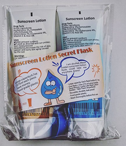 Flasche in Form einer Sonnencreme-Tube (Packung mit 2 Flaschen). ideal zum Einschmuggeln von Alkohol bei Festivals/Konzerten/in Stadien - 3