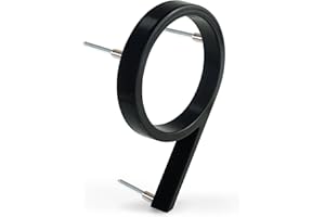 HASWARE Numero Civico Galleggiante Da 5 Pollici (12cm): Numeri Di Porta Moderni - Segnaletica Per L'Ufficio Postale Stradale (Nero Migliorato, 9)
