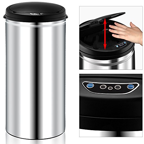 Abfalleimer / Mülleimer, automatisch, mit Bewegungssensor, Edelstahl, 56 l - 8