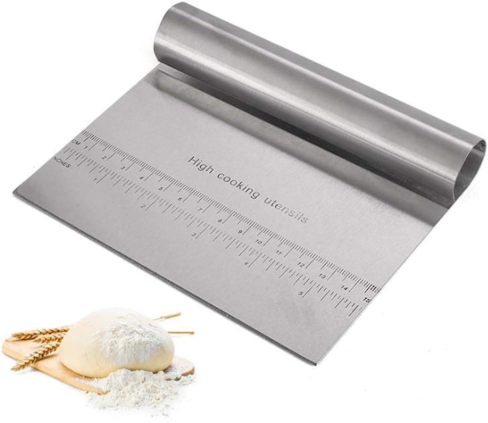 Orret Home Çelik Hamur Kesici,Metal Hamur Sıyrıcı,Pasta Sıyırma Aparatı,Hamur Dilimleyici,Pasta Ve Pastacılık İçin Çelik Şekillendirici Ve Hamur Porsiyonlayıcı