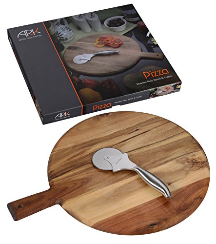 APK Pizzabrett und Rad Cutter, Holz - 3