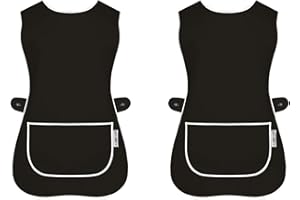 LINEN CLOSET Womens Tabards with Pockets for Men Ladies Cleaning Catering Chef Kitchen Aprons Unisex Hygea Tabard Apron Work Tabards