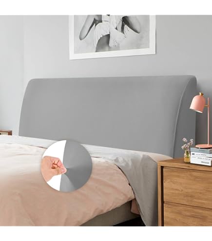 Copritestiera Letto Imbottito Elasticizzato, 95% Poliestere E 5% Spandex, Per Testate Da 3 A 25 Cm, Grigio Scuro 190 Cm